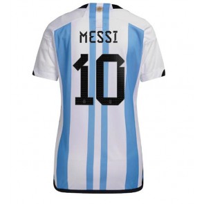 Argentina Lionel Messi #10 Replica Home Stadium Shirt for Women World Cup 2022 Short Sleeve